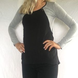 Black gray lovely blouse long sleeve like new
